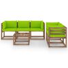 vidaXL 6 Piece Garden Lounge Set with Bright Green Cushions