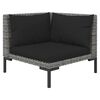 vidaXL 4 Piece Garden Lounge Set with Cushions Poly Rattan Dark Grey