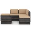 vidaXL 6 Piece Garden Lounge Set with Cushions Grey Impregnated Wood