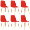 vidaXL Dining Chairs 6 pcs Red 47 x 50.5 x 83 cm