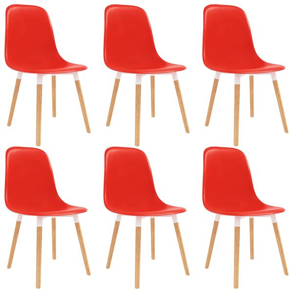 vidaXL Dining Chairs 6 pcs Red 47 x 50.5 x 83 cm