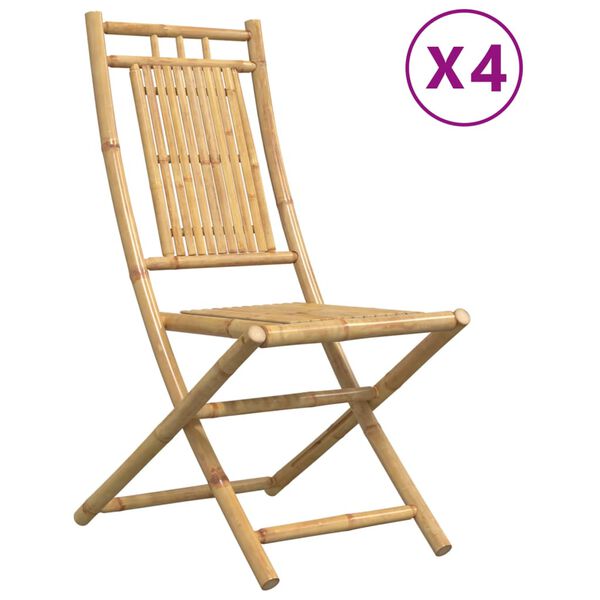 vidaXL Folding Garden Chairs 4 pcs 46x66x99 cm Bamboo