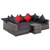vidaXL 7 Piece Garden Lounge Set with Cushions Poly Rattan Grey