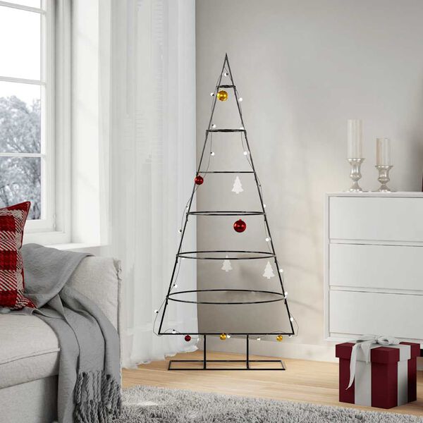 vidaXL Metal Christmas Tree for Decoration Black 150 cm