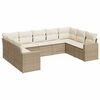 vidaXL 9 Piece Garden Sofa Set with Cushions Beige Poly Rattan