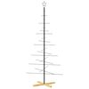 vidaXL Metal Christmas Tree with Wooden Base Black 180 cm