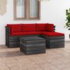 vidaXL 5 Piece Garden Pallet Lounge Set with Cushions Solid Pinewood