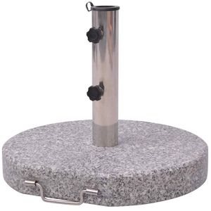 vidaXL Parasol Stand | Grey | Polished granite and stainless steel | 45 cm