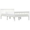 vidaXL Bed Frame without Mattress White Solid Pinewood 120x200 cm