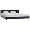 vidaXL Bed Frame without Mattress Black Faux Leather 180x200 cm Super King
