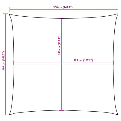 vidaXL Sunshade Sail Oxford Fabric Square 3.6x3.6 m Anthracite