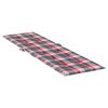 vidaXL Deck Chair Cushion Red Check Pattern (75+105)x50x4 cm