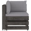 vidaXL 6 Piece Garden Lounge Set with Cushions Grey Impregnated Wood