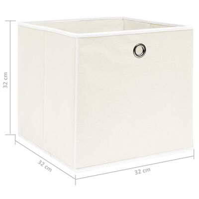vidaXL Storage Boxes 4 pcs White 32x32x32 cm Fabric