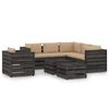 vidaXL 8 Piece Garden Lounge Set with Cushions Grey Impregnated Wood