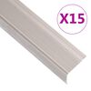 vidaXL Stair Nosings in L-shape 15 pcs Aluminium 100 cm Champagne