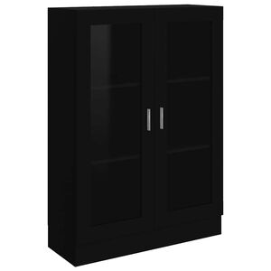 vidaXL Vitrine Cabinet Black 82,5x30,5x115 cm Engineered Wood