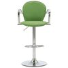 vidaXL Bar Stools with Armrest 2 pcs Green Faux Leather