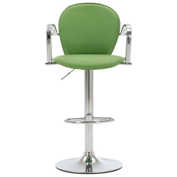 vidaXL Bar Stools with Armrest 2 pcs Green Faux Leather