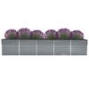 vidaXL Garden Raised Bed Galvanised Steel 400x80x77 cm Grey