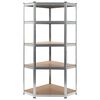 vidaXL Storage Shelf Silver 75x75x180 cm Steel and MDF