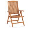 vidaXL Garden Chairs 2 pcs Red Check Pattern Cushions Solid Teak Wood