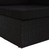 vidaXL Sectional Corner Sofa Poly Rattan Black