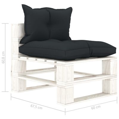 vidaXL 8 Piece Garden Pallets Lounge Set with Anthracite Cushions Wood