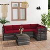 vidaXL 6 Piece Garden Pallet Lounge Set with Cushions Solid Pinewood
