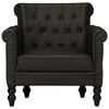 vidaXL Armchair Black Real Goat Leather