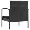 vidaXL 8 Piece Garden Lounge Set with Cushions Poly Rattan Black