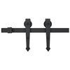 vidaXL Sliding Door Hardware Kit 183 cm Steel Black