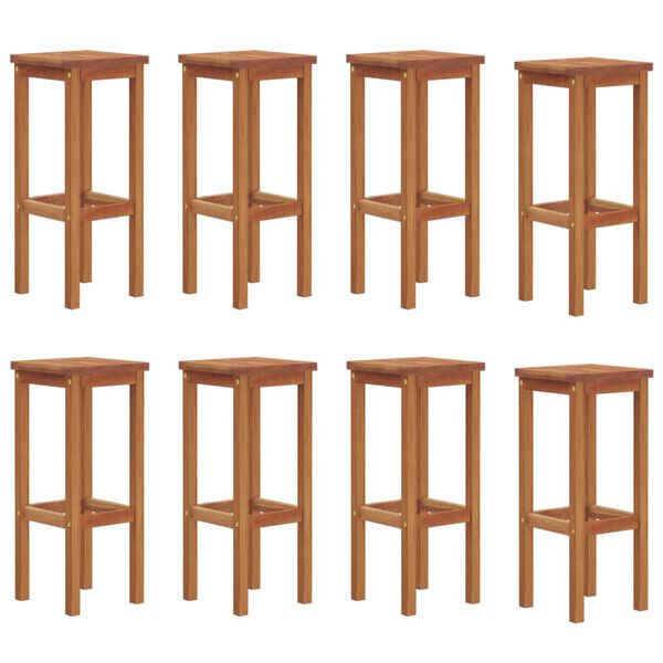 vidaXL Bar Stools 8 pcs Solid Wood Acacia