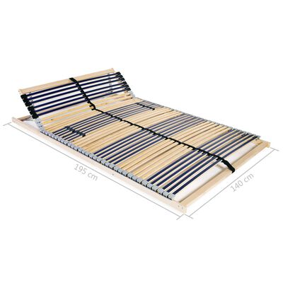 vidaXL Slatted Bed Base without Mattress with 42 Slats 7 Zones 140x200 cm