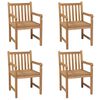 vidaXL Garden Chairs 4 pcs with Light Blue Cushions Solid Teak Wood