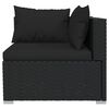 vidaXL 10 Piece Garden Lounge Set with Cushions Black Poly Rattan