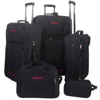 vidaXL Five Piece Travel Luggage Set Black