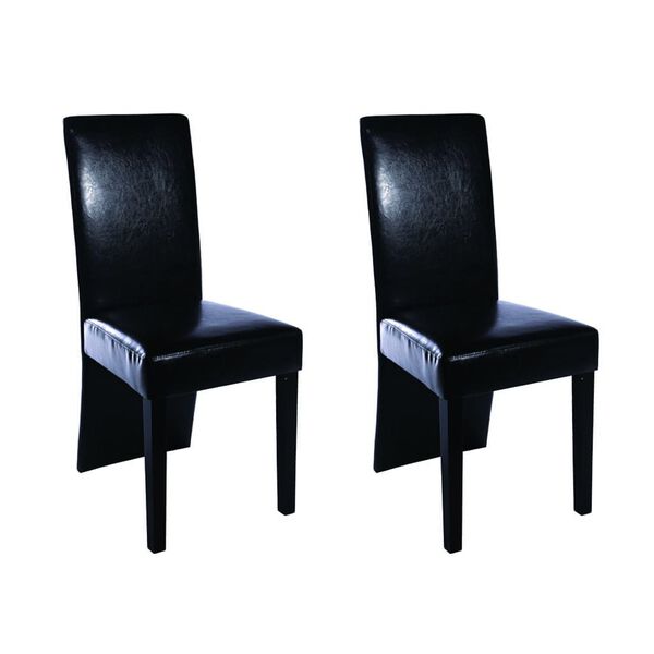 vidaXL Dining Chairs 2 pcs Black Faux Leather