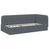 vidaXL Corner Bed Frame Dark Grey 90 x 200 cm Velvet