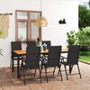 vidaXL 7 Piece Garden Dining Set Black and Brown