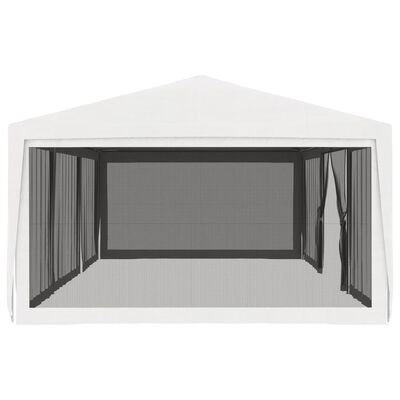 vidaXL Party Tent with 4 Mesh Sidewalls 4x9 m White