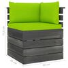 vidaXL Garden 4-Seater Pallet Sofa with Cushions Solid Pinewood