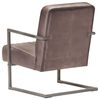 vidaXL Cantilever Sofa Chair Distressed Brown Real Leather