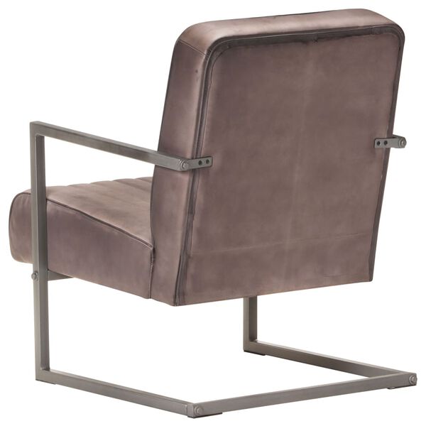 vidaXL Cantilever Sofa Chair Distressed Brown Real Leather
