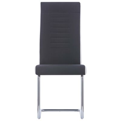 vidaXL Cantilever Dining Chairs 2 pcs Black Fabric