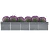 vidaXL Garden Raised Bed Galvanised Steel 400x80x45 cm Grey