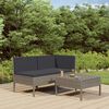 vidaXL 3 Piece Garden Lounge Set with Cushions Poly Rattan Black