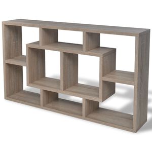vidaXL Wall Shelf | Oak | Melamine faced Engineered wood | 85 cm wide