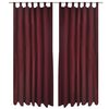 2 pcs Bordeaux Micro-Satin Curtains with Loops 140 x 245 cm