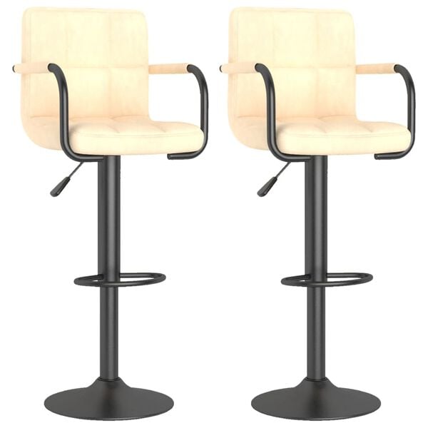 vidaXL Bar Stools 2 pcs Cream Velvet